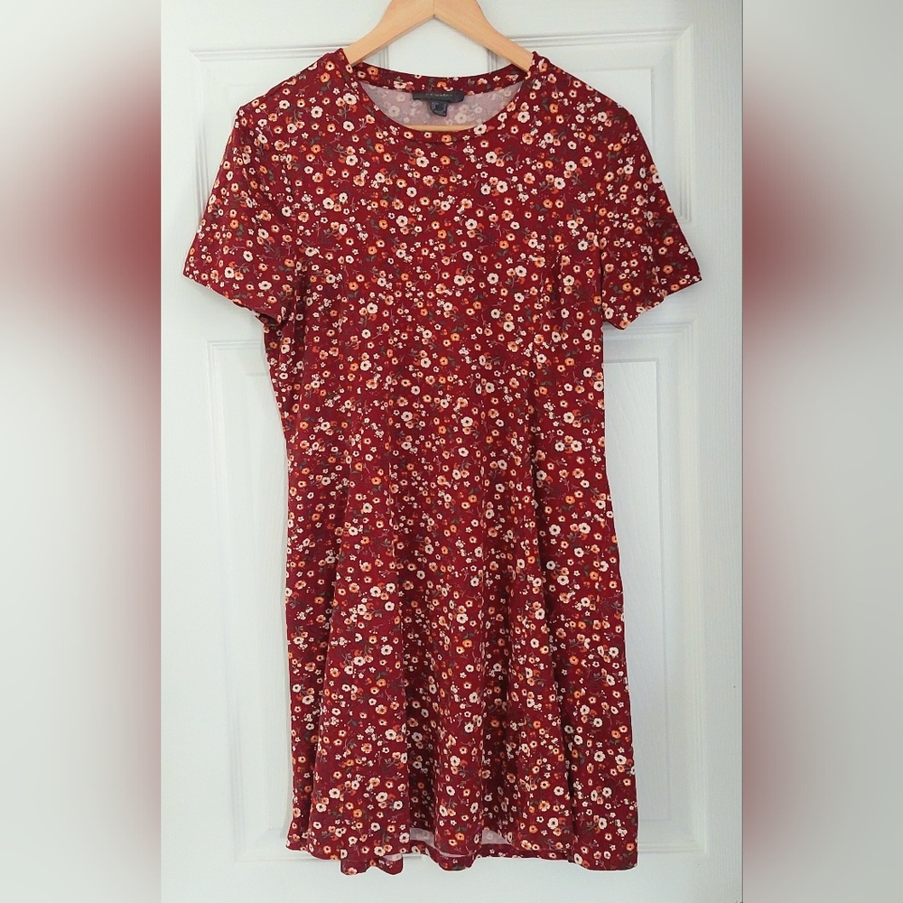 Burnt orange floral summer dress